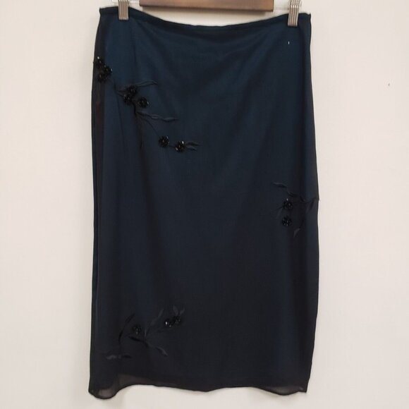 Mix It Womens Whimsigoth Y2K Silk Midi Skirt Size 10 Fairy Grunge Church Office - Picture 1 of 9